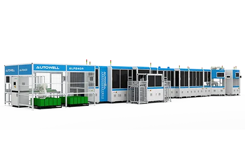 Línea de ensamblaje automático de módulos para celdas cilíndricas